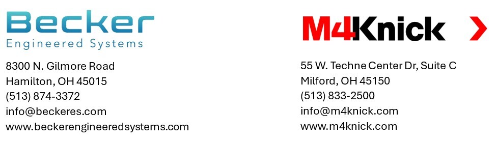 Becker Engineered Systems and M4Knick contact info